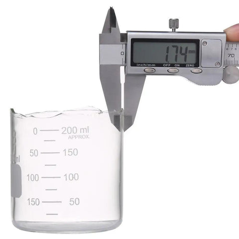 Go To Lab Beaker Set Low Form Graduated Glass Borosilicate 50ml 100ml 250ml With Clear Graduations For Precise Measurements caliper measuring diameter