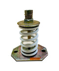 Heavy Duty Spring Mount Isolators For Workshop Gear, One Inch Deflection With 352 Lbs Capacity Each, Pack Of Four White Vibration Dampening Pads, detailed view of one isolator.