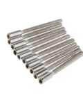 20 Piece Watch Stem Extenders Set For 0.9mm Thread Repair And Crown Winding, 11.5mm Length, silver metal, side view alignment