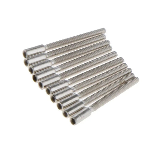 20 Piece Watch Stem Extenders Set For 0.9mm Thread Repair And Crown Winding, 11.5mm Length, silver metal, side view alignment