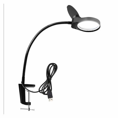 Clip On Magnifying Lamp With 3X 10X Loupes 8X15X Flexible Gooseneck LED Lighted Desk Loupe For PCB Inspection Beauty Dentistry