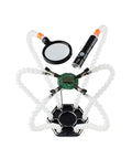 Pro Grade Third Hand Soldering Stand With Magnifier LED Light, PCB Holder, And Flexible Gooseneck Arms, 6 Pack For Electronics Repair