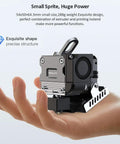 Sprite Extruder Pro Kit All Metal Direct Drive with 80N Stepper Motor shown in hand for size reference, emphasizes compact design.