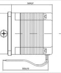 NEMA 23 stepper motor with 15:1 planetary gearbox; side and front blueprint showing output shaft and mounting flange.