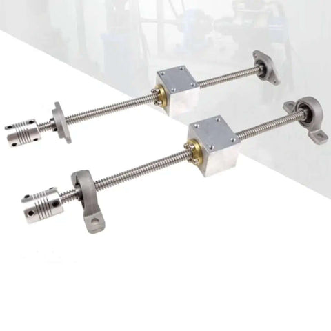 Upgrade Your 3D Printer Setup With This Sick T8 Lead Screw Kit Featuring An 8mm Pitch Vertical Or Horizontal Build For Smooth Motion Control And Precision Printing Plus Includes Brass Nut KP08 Bearing Bracket And Flexible Coupling In A Complete. T8 8mm lead screw kit for 3D printer, stainless steel rods, brass nuts and couplings