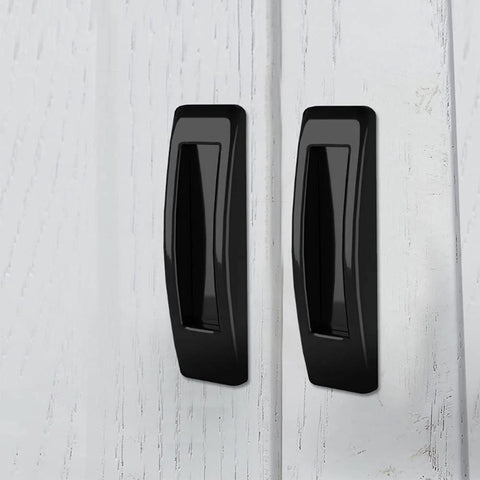 Self Stick Instant Cabinet Drawer Handle Multipurpose Stick On Handle for Kitchen Cabinets Doors and Windows, black plastic