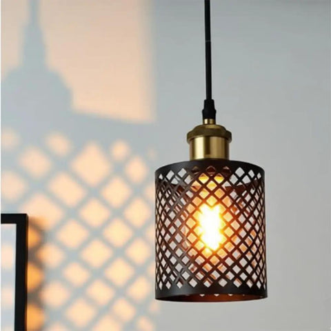 No Sweat Screw In Recessed Light Conversion Kit With E26 Adapter And Dimmable Helix Bulb in a black pendant light fixture.
