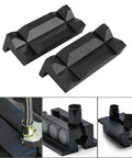 Top Shelf 4 Inch Aluminum Vise Jaw Pads Featuring Hella Strong Magnets And Reversible Design, black anodized aluminum design.