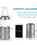 Two Pack LED Camping Lanterns Battery Powered Hanging Lanterns For Emergency Storm Power Outage Survival Kit Water Resistant Portable And Compact