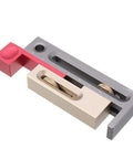 Premium Steel Kerfmaker Jig For Table Saw Featuring Slide Measuring Block for precise slot width adjustments.