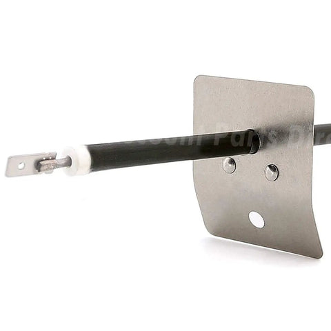 Close-up of Oven Heating Element Replacement 316075104 for Frigidaire Kenmore with metal mounting plate, black finish