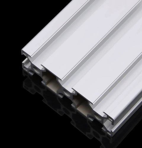 Premium Slick 3090 Aluminum Extrusion Profile 4 Pack 43.31 Inch Anodized Silver Rails close-up view showcasing the sleek design.