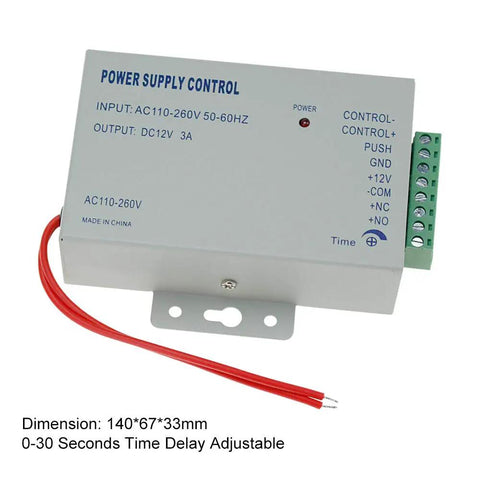 Outdoor Door Access Control System Kit IP68 Waterproof RFID keypad card reader power supply DC 12V unit with wiring view