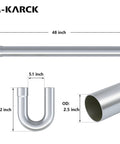 A-KARCK 8-piece 2.5 in OD 304 stainless steel exhaust mandrel bend kit with straight pipe and U-bends