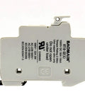 Side view of Heavy Duty 4 Pole DIN Rail Fuse Holder for 10x38mm Fuses, 32A 690VAC, RT18-32 Compatible, showing specifications.