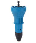 Electric Rivet Nut Gun Adapter Kit With Four Interchangeable Heads For Fastening Sheet Metal Auto Repair And Diy Projects Compatible With 1000Rpm Drills blue drill attachment