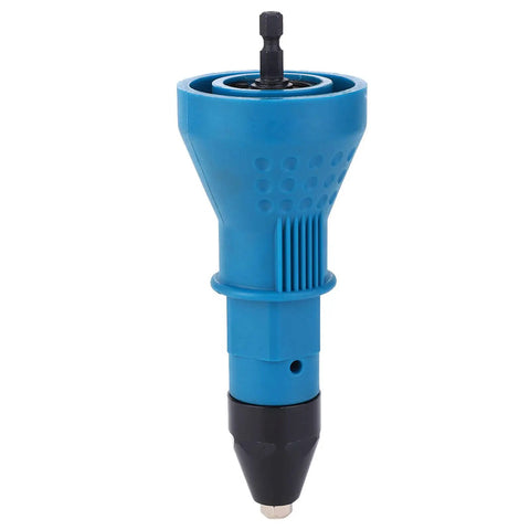Electric Rivet Nut Gun Adapter Kit With Four Interchangeable Heads For Fastening Sheet Metal Auto Repair And Diy Projects Compatible With 1000Rpm Drills blue drill attachment
