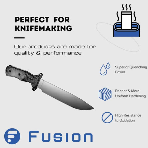 Quenching Oil For Heat Treating Knife Steel That Keeps A Bright Finish And Delivers Deep, Uniform Hardening With Low Distortion; knife and benefits