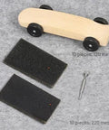 Wheel Turning Mandrel Tool For Pinewood Derby Cars With 20 Sandpaper Sheets In 120 And 220 Grit For Precise Wheel Polishing