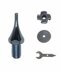 Spikes, nuts, washer, and tool from 32-Piece Epoxy Spiked Shoes Replacement Spikes Kit With Nuts And Washers For Epoxy Flooring