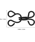 Invisible Hook And Eye Latch Sewing Kit For Easy Quick Clothing Fixes 22mm Black Fasteners 100 Pcs, 2.2cm closure shown