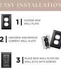 Duplex Outlet Cover Plate Pack Of 2 1 Gang Matte Black Wall Plate For Electrical Outlets Easy Install Instructions