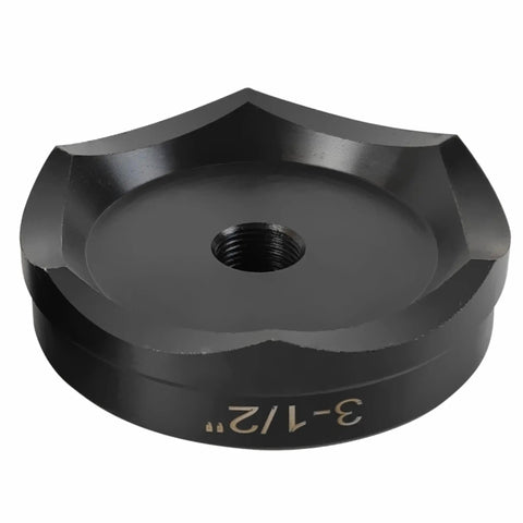 Three And A Half Inch Conduit Punch And Die Set For Hydraulic Knockout Driver With Three Quarter Inch 16UN Threads, 12 Ton Capacity
