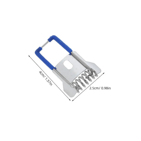 Close-up of a heavy duty iron panel clamp from the 30 Pack Recessed Lighting Clips And Lamp Trim Springs for LED panels, shown with dimensions.