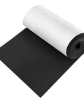 Heavy Duty Self Adhesive Neoprene Closed Cell Foam Sheet For Badass DIY Builds And Crafts With Hella Stick Power And A Nasty Waterproof Seal In Black Measuring 12 By 59 Inches rolled partially open.