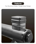 Heavy Duty Electric Coffee Grinder Loaded With Sixty Millimeter Blind Flat Burr And Forty Eight Precision Settings For Espresso Pour Over And Drip Sips Low Retention Single Dose Setup, showing full aluminum body with single-dose container.