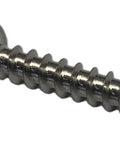 No 10 X 1 Stainless Steel Pan Head Sheet Metal Screws Full Thread Phillips Drive Bright Finish Self Tapping close-up