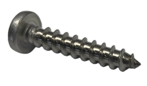 No 10 X 1 Stainless Steel Pan Head Sheet Metal Screws Full Thread Phillips Drive Bright Finish Self Tapping close-up