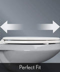Elongated Toilet Seat With Inserts For Comfy Ultimate Comfort And Pressure Relief, Quiet Close With No Slam, side view