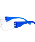 Assorted Color Kids Safety Glasses 12 Pack Over Glasses Design With Ansi Z87 Rating For Youth Providing Soft Tr90 Frames showing blue style from side