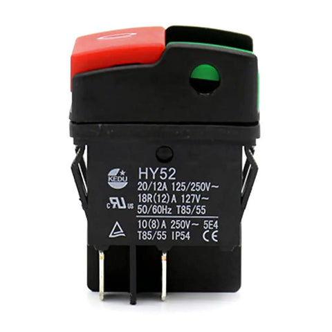 Push Button On Off Start Stop Switch For Mechanical Equipment And Marine Use, 4 Pins, Black Rocker Style, Safe Auto Reset
