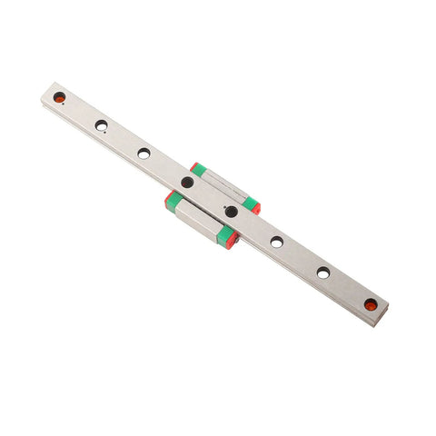 Miniature Linear Slide Bearing Kit With 9mm Stroke And 25mm Travel, Steel Lightweight Block, 100mm Compact Rail, 4 Point Design visible