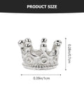 50 Piece King Crown Charms 3D mini alloy bead shown in close-up, vintage style, 0.39x0.28 inches, lead-free silver tone for DIY jewelry.