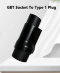 High Performance GBT Socket To Type 1 Plug Adapter For EV Chargers, black heavy duty plastic, showcases charging connector design.