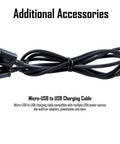 Tup 1000 Lumen Rechargeable EDC Flashlight With Digital Display And LumenTac Usb Charging Cable shown coiled with Micro-USB ends