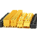 XT60H Bullet Connector Kit 20 Pairs With Snap On Covers Gold Plated for RC Lipo Batteries Drones Airplanes Cars and Vehicles 60 Amp High Current XT60 Connectors Yellow Easy Soldering No Heat Shrink displayed