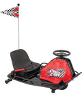 Crazy Cart Sport 24V Electric Drifting Go Kart With Variable Speed Pedal Up To 12 MPH And 40 Minutes Of Playtime Drift Bar For Precise Controlled Drifts Ages 9 Plus side view