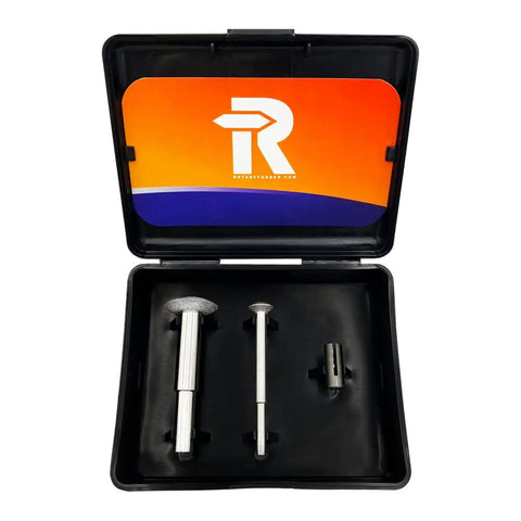 Ultimate Rotary Thread Repair Kit Set For Internal And External Threads in open case with RT1 RT2 tools and universal inch metric files