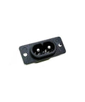 C8 male power socket from the Five Pack C8 Male Power Socket With C7 Female Plug Outlet Connector, durable plastic design.