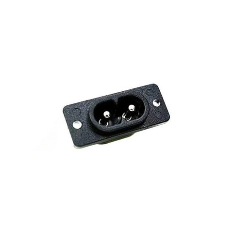 C8 male power socket from the Five Pack C8 Male Power Socket With C7 Female Plug Outlet Connector, durable plastic design.