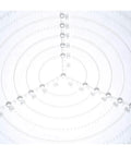 Clear acrylic center finder compass for drawing circles on wood lathe; circular gauge with concentric scales