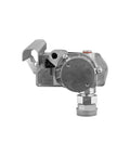 M-1115S-PO Fuel Transfer Pump For Stationary Tanks, 12 GPM At 115V, Built Tough For Gasoline Blends Up To E15, Diesel Up To B20, And Kerosene, Includes Spin Collar And Lockable Nozzle Holder For Quick, Safe Refills. aluminum fuel transfer pump side view