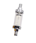 Universal Fuel Pump Filter Clear View Glass Visual Check 200 Mesh Inlet And Outlet Fits Three Eighths Inch Hoses Plug And Play