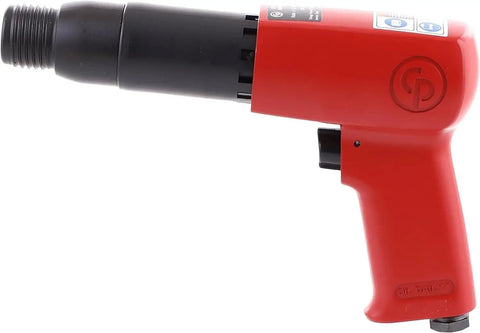 Heavy Duty Air Hammer For Construction And Welding, Pistol Grip Pneumatic Tool With 2300 BPM, red casing, side view.