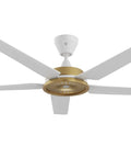 Swanky Speakeasy 60 Inch Indoor Ceiling Fan With Matte White Finish Universal Mount And 5 Inch Downrod hybrid resin blades view from above
