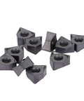 10 black-coated carbide turning inserts, square with center hole for CNC lathe milling